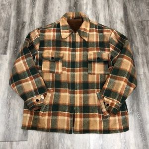 Vintage Wool Plaid Car Coat